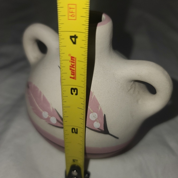 Handcrafted Ceramic Vase with Pink Feather Design, Southwestern - Picture 2 of 8